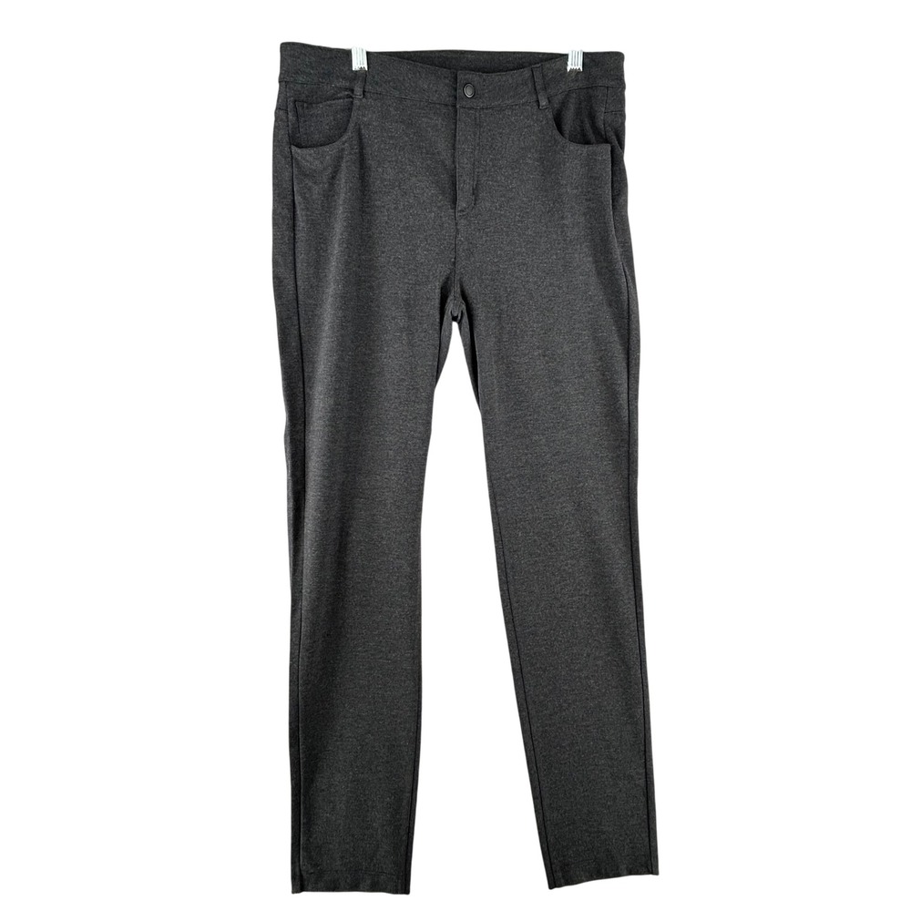 Athleta Bettona Classic Heathered Grey Knit Pants Womens Size 14 Jeggings Casual